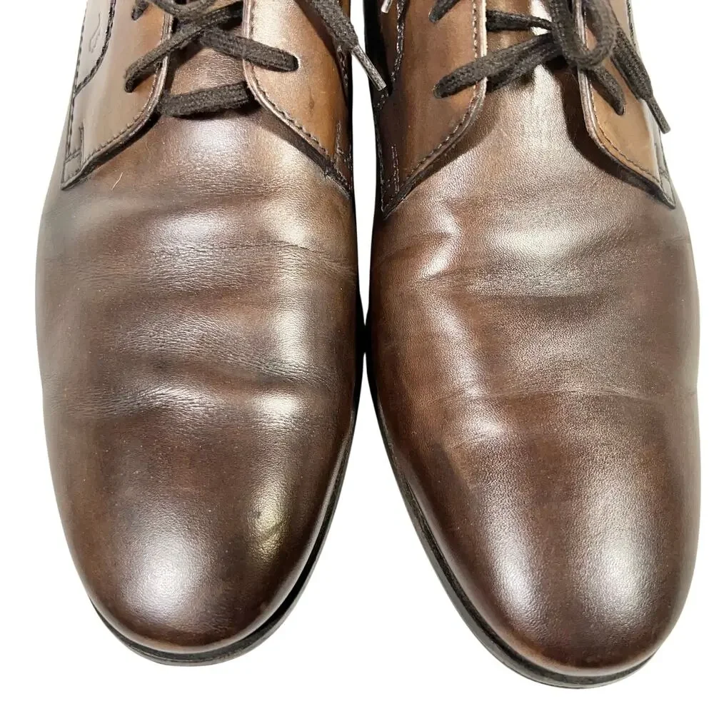 Tods Lace Up Dress Derby Shoes Mens 7.5 Dark Brown Leather Italy